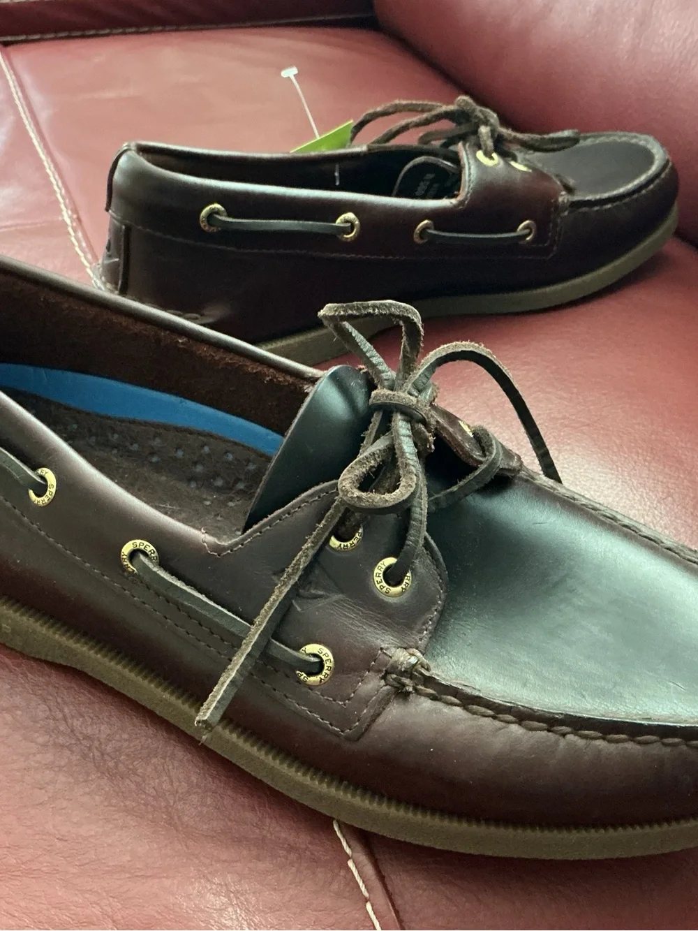 Men's Brown Leather Boat Shoes by SPERRY Size 9.5